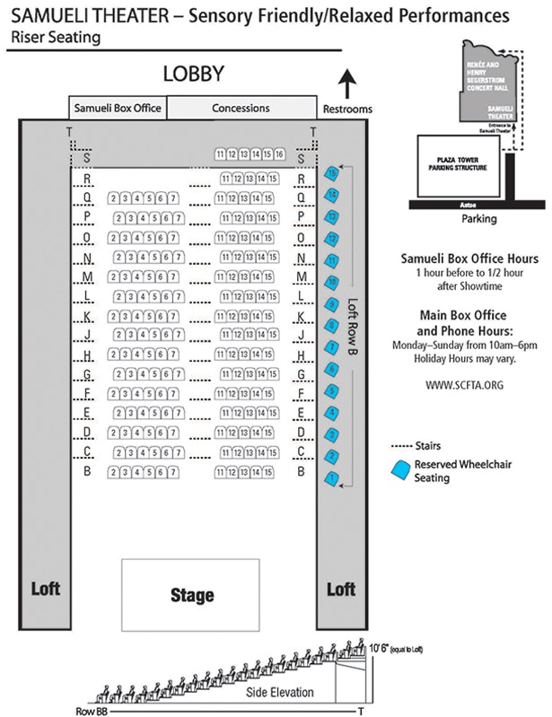 Sensory-Friendly Seating Chart | Segerstrom Center for the Arts